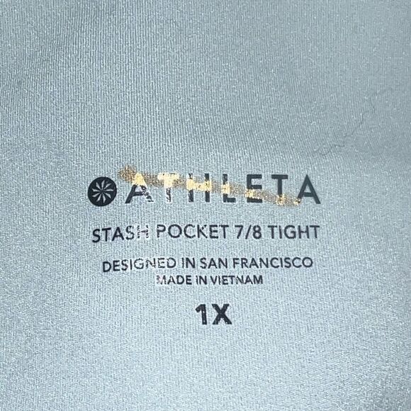 Athleta Salutation Stash Pocket Colorblock 7/8 Tight Green Plus Size 1X NWOT - Picture 7 of 9